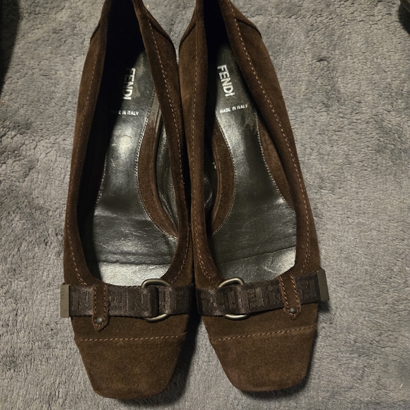 Fendi Shoes - Fendi Women's Dark Brown Suede Loafers